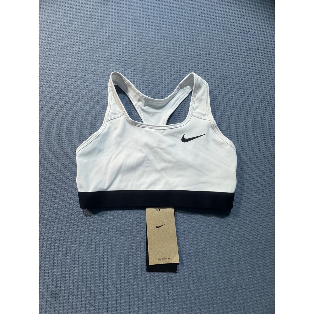 Nike Swoosh‎ Medium Support Sports Bra Women's Sz S White Brand New